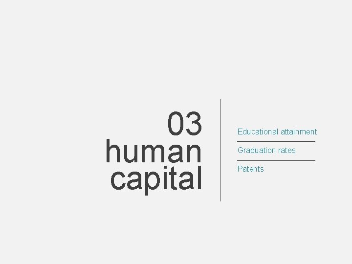 03 human capital Educational attainment Graduation rates Patents 