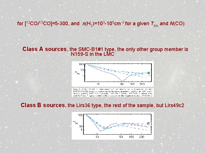 for [12 CO/13 CO]=5 -300, and n(H 2)=103 -105 cm-3 for a given Tkin