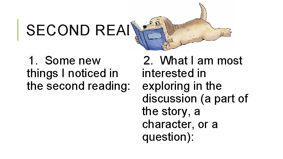 SECOND READING 1. Some new 2. What I am most things I noticed in