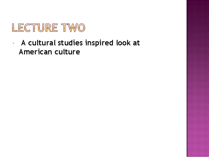  A cultural studies inspired look at American culture 