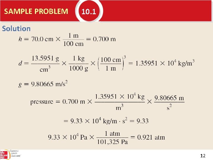 SAMPLE PROBLEM 10. 1 Solution 12 