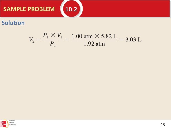 SAMPLE PROBLEM 10. 2 Solution 19 