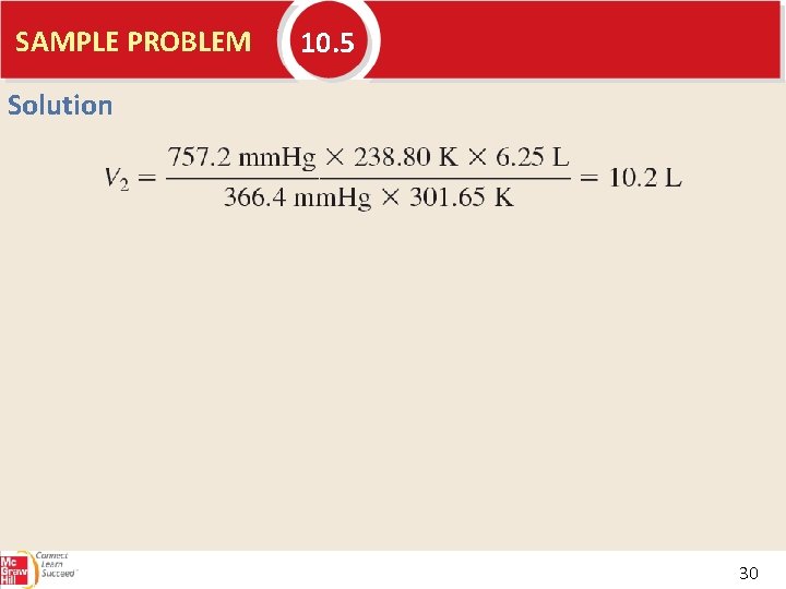 SAMPLE PROBLEM 10. 5 Solution 30 