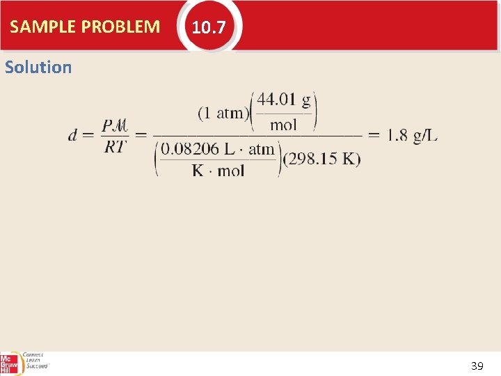 SAMPLE PROBLEM 10. 7 Solution 39 