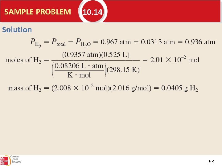 SAMPLE PROBLEM 10. 14 Solution 63 