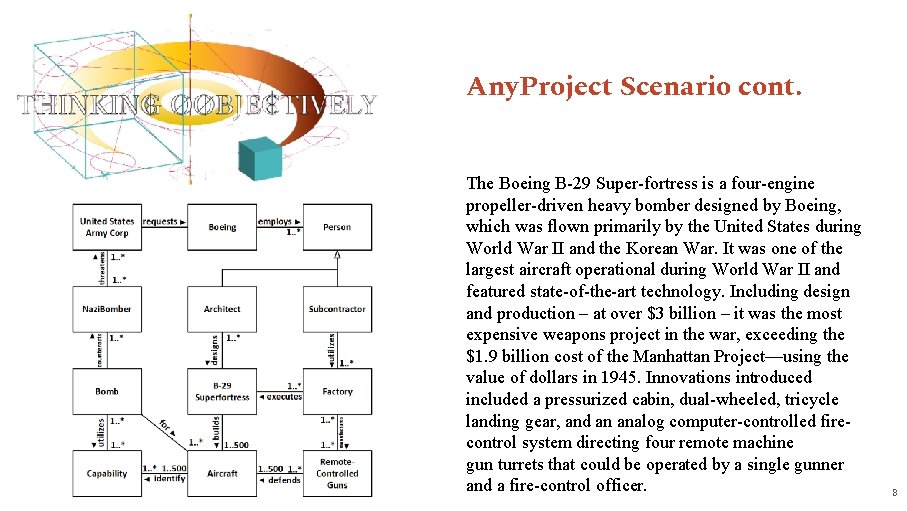 Any. Project Scenario cont. The Boeing B-29 Super-fortress is a four-engine propeller-driven heavy bomber