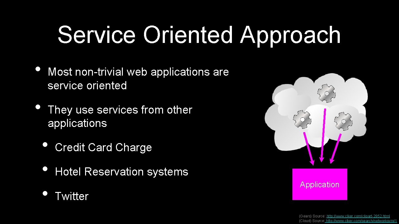 Service Oriented Approach • • Most non-trivial web applications are service oriented They use