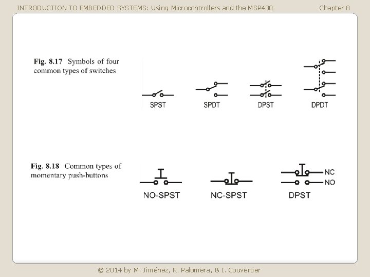 INTRODUCTION TO EMBEDDED SYSTEMS: Using Microcontrollers and the MSP 430 © 2014 by M.