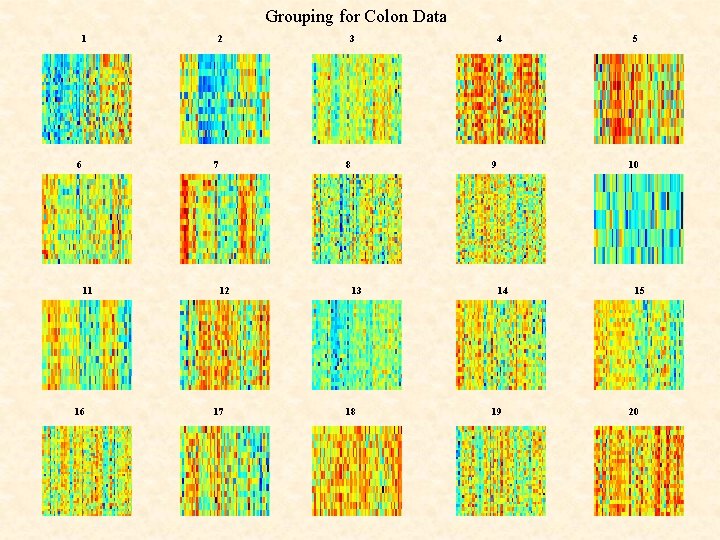 Grouping for Colon Data 1 6 2 7 11 16 3 8 12 17