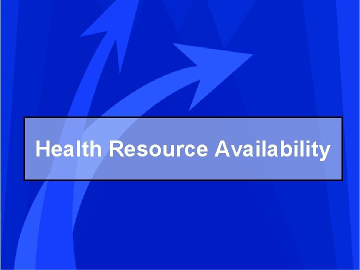 Health Resource Availability 