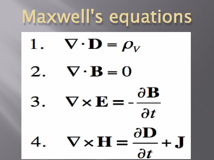 Maxwell's equations 