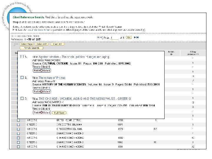 Cited Reference search 