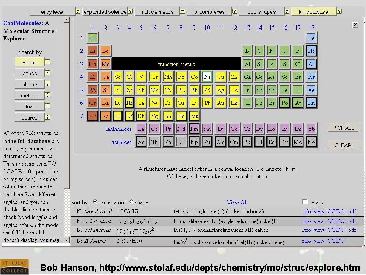 Bob Hanson, http: //www. stolaf. edu/depts/chemistry/mo/struc/explore. htm 