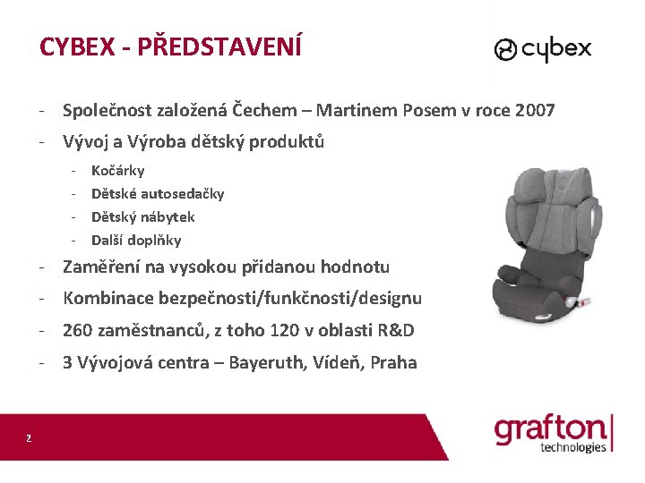CYBEX - PŘEDSTAVENÍ - Společnost založená Čechem – Martinem Posem v roce 2007 -