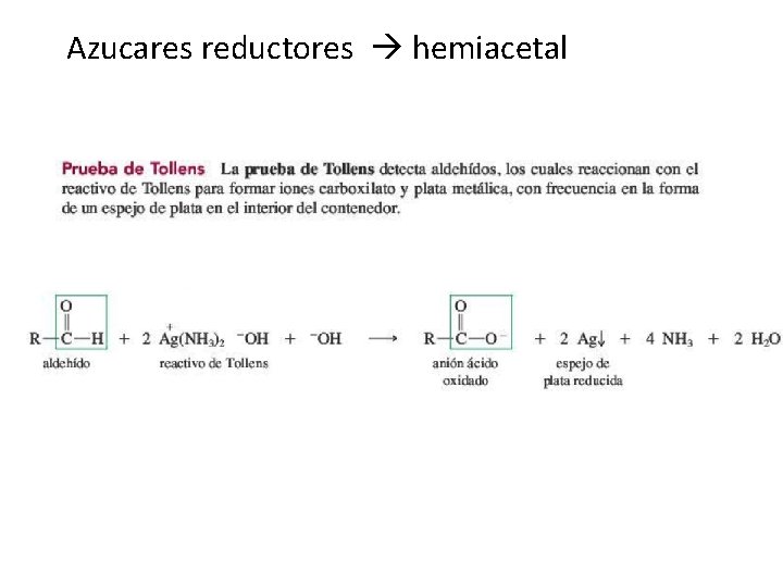 Azucares reductores hemiacetal 