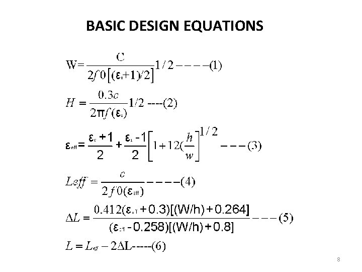 BASIC DESIGN EQUATIONS 8 