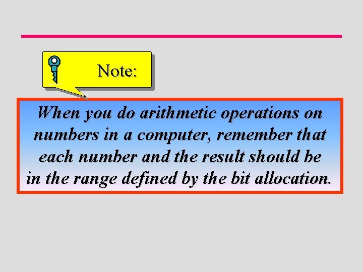 Note: When you do arithmetic operations on numbers in a computer, remember that each