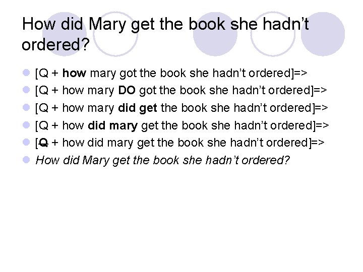How did Mary get the book she hadn’t ordered? l l l [Q +