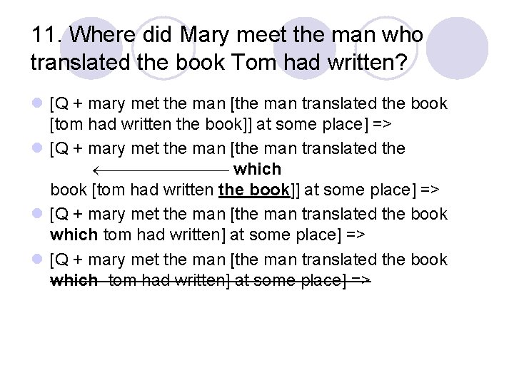11. Where did Mary meet the man who translated the book Tom had written?