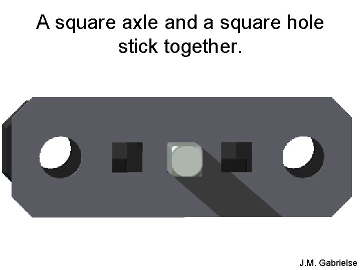 A square axle and a square hole stick together. J. M. Gabrielse 