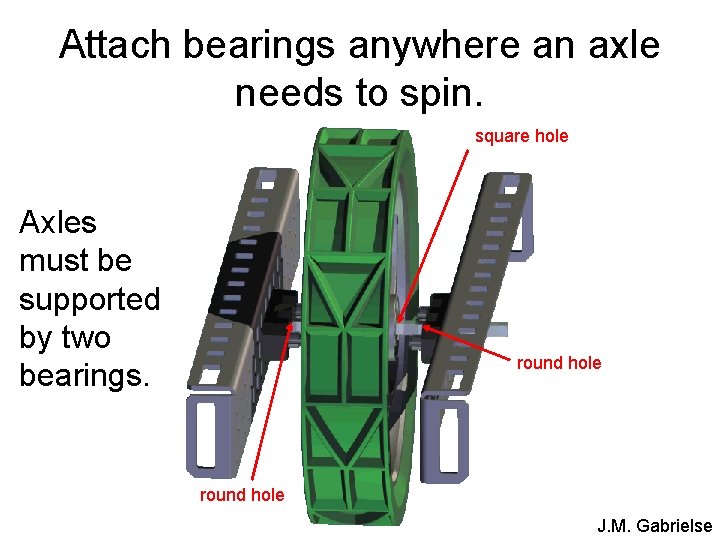 VEX Bearings Square Axles Round Holes bearing block
