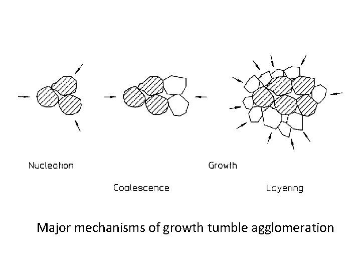 Major mechanisms of growth tumble agglomeration 