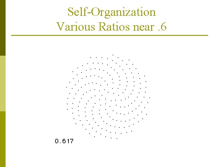 Self-Organization Various Ratios near. 6 