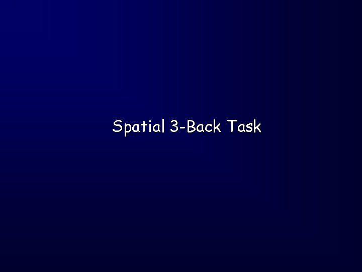 Spatial 3 -Back Task 
