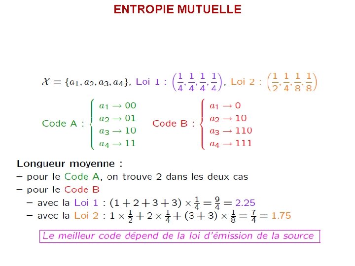 ENTROPIE MUTUELLE 