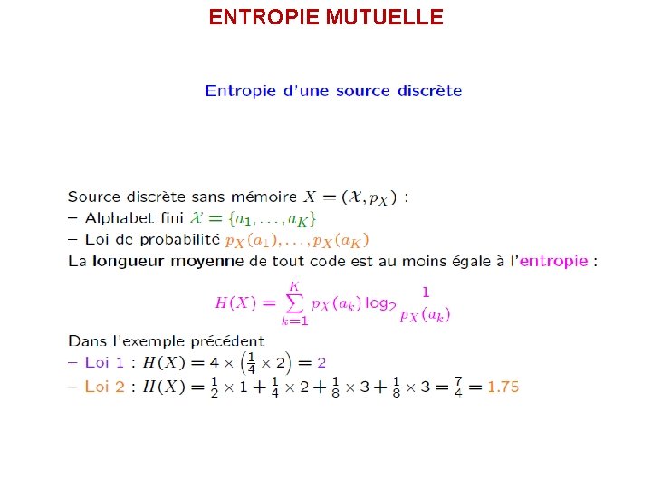 ENTROPIE MUTUELLE 