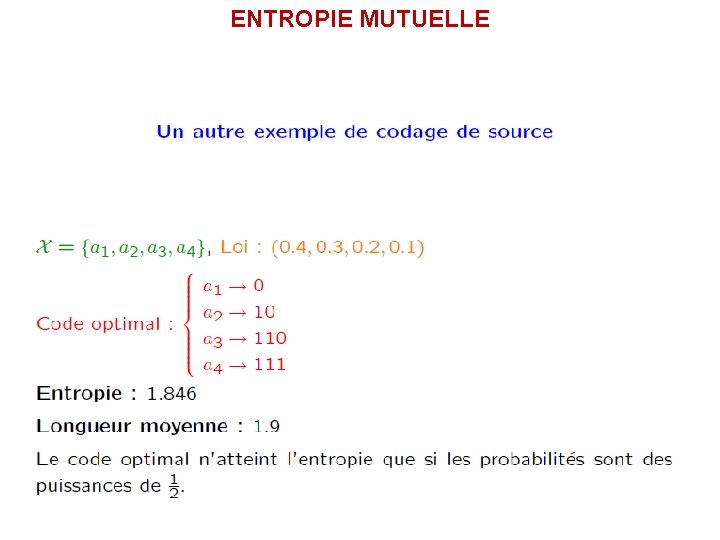 ENTROPIE MUTUELLE 