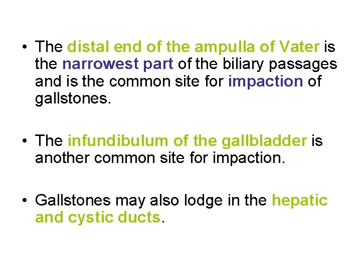  • The distal end of the ampulla of Vater is the narrowest part