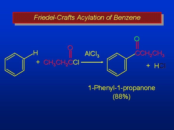 Friedel-Crafts Acylation of Benzene O O H Al. Cl 3 + CH 3 CH