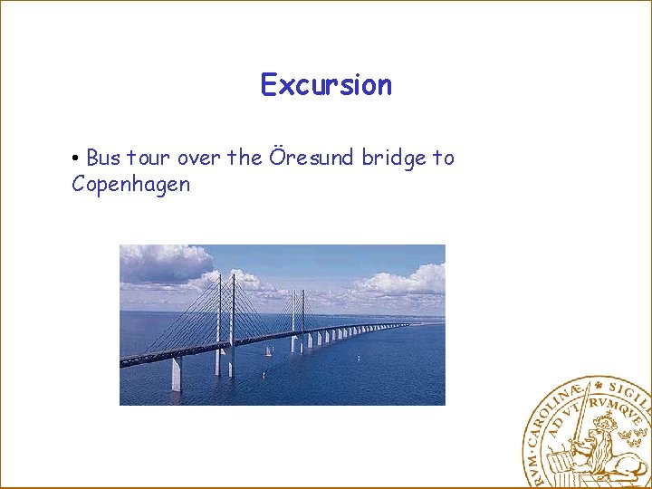Excursion • Bus tour over the Öresund bridge to Copenhagen 