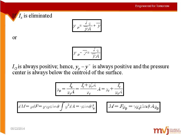 If Ix is eliminated or IG is always positive; hence, yp – yˉ is