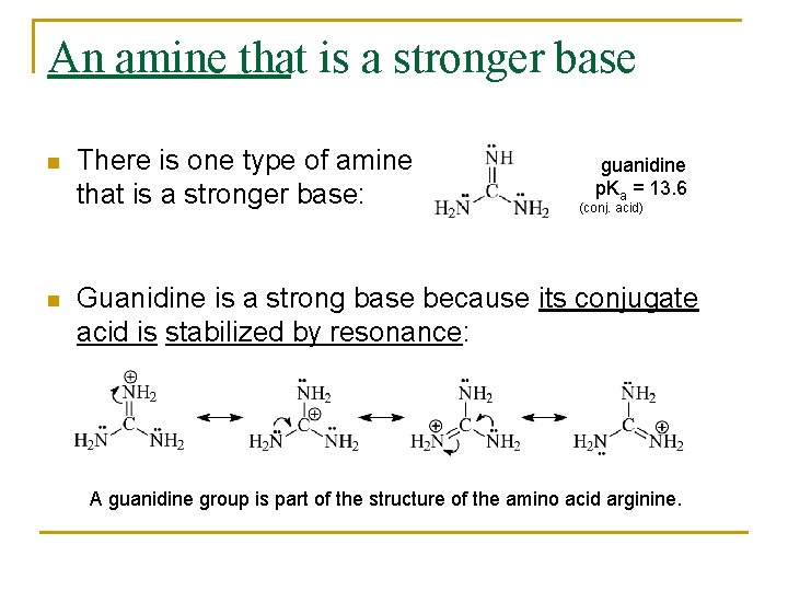 An amine that is a stronger base n n There is one type of