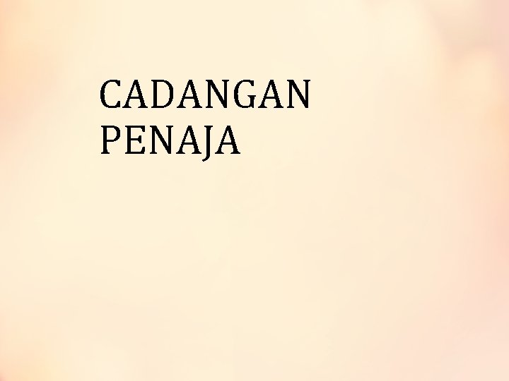 CADANGAN PENAJA 