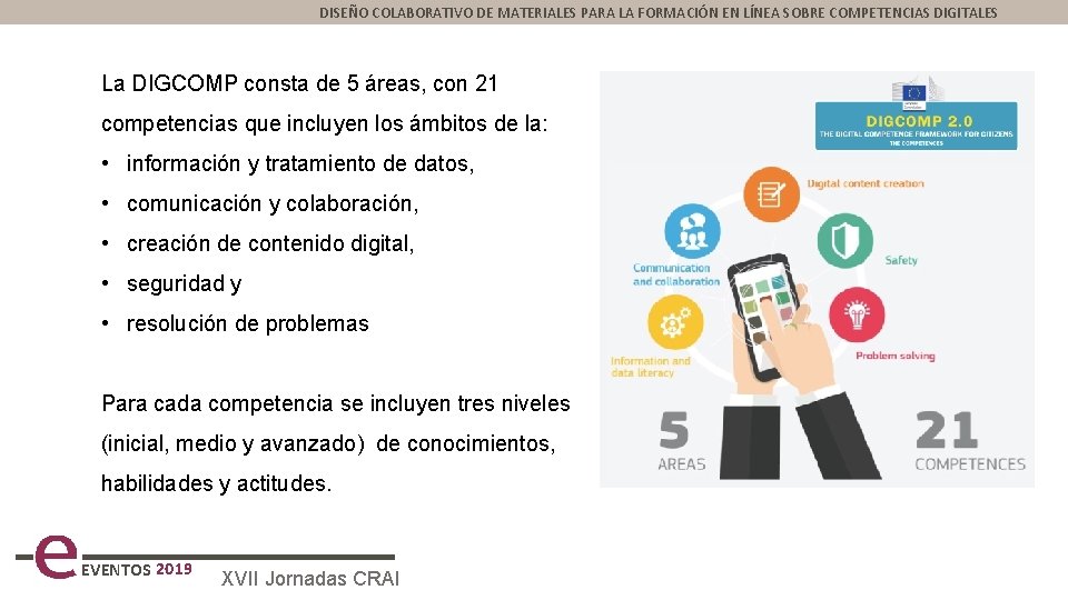 DISEÑO COLABORATIVO DE MATERIALES PARA LA FORMACIÓN EN LÍNEA SOBRE COMPETENCIAS DIGITALES La DIGCOMP