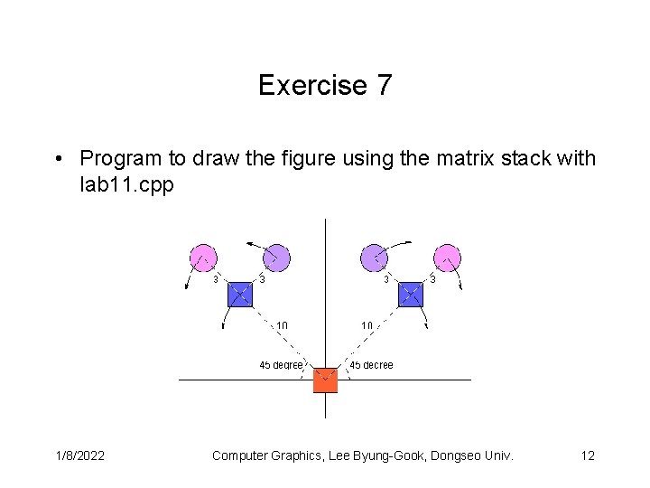 Exercise 7 • Program to draw the figure using the matrix stack with lab