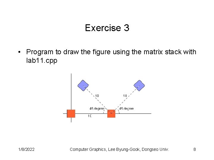 Exercise 3 • Program to draw the figure using the matrix stack with lab