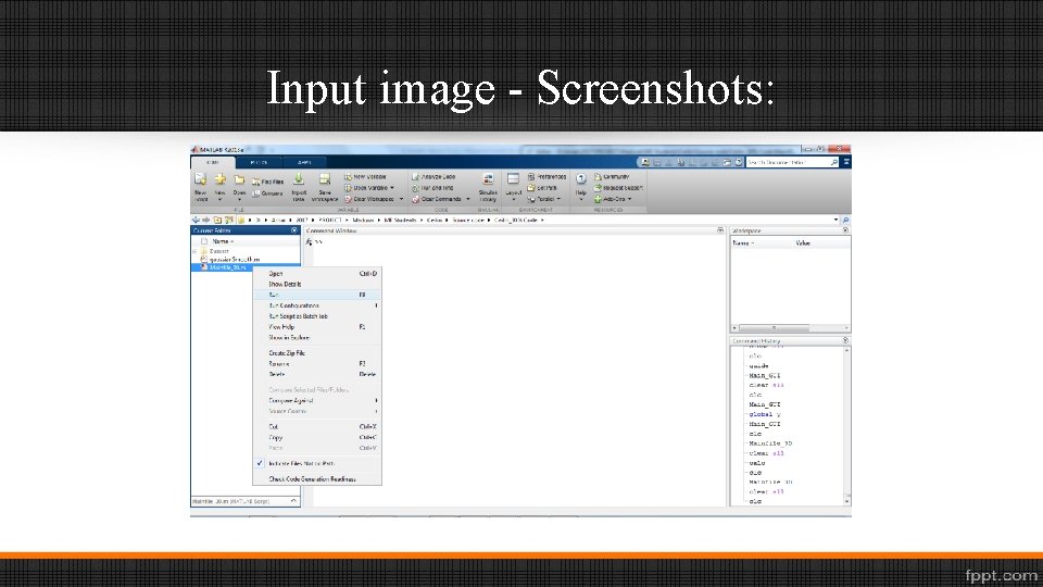 Input image - Screenshots: 