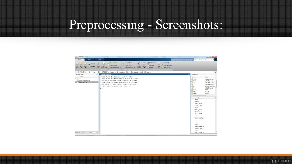 Preprocessing - Screenshots: 
