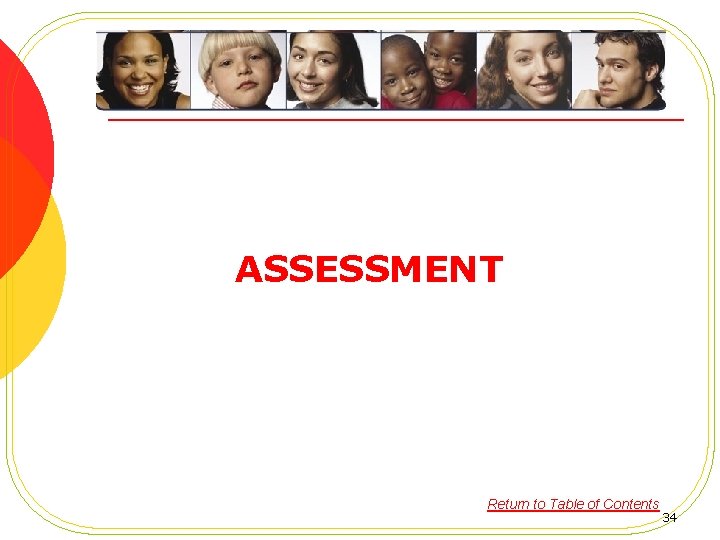 ASSESSMENT Return to Table of Contents 34 