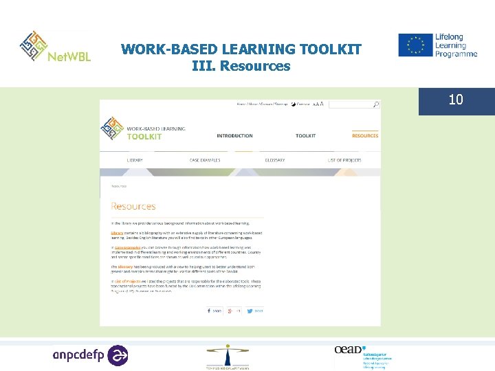 WORK-BASED LEARNING TOOLKIT III. Resources 10 