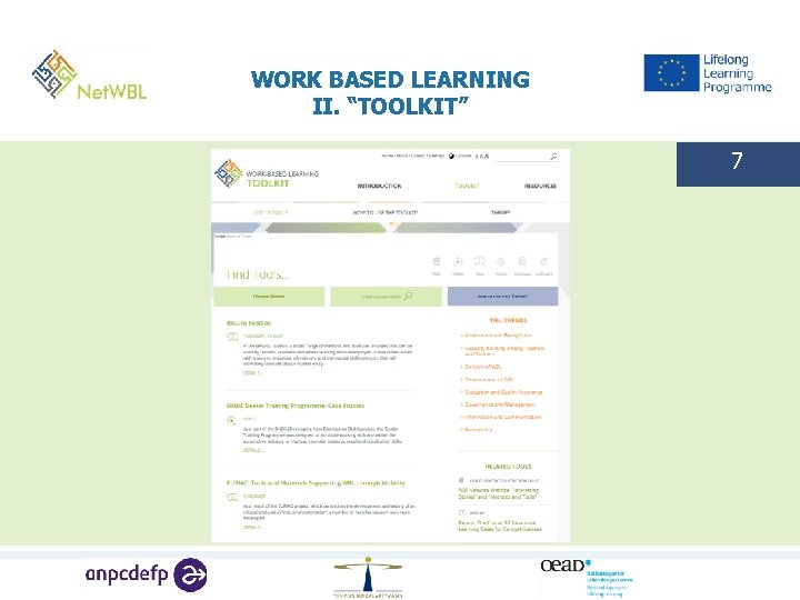 WORK BASED LEARNING II. “TOOLKIT” 7 