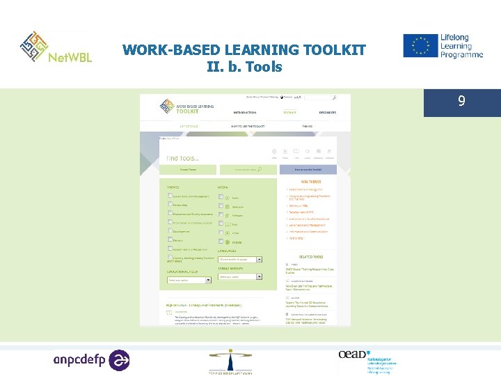 WORK-BASED LEARNING TOOLKIT II. b. Tools 9 