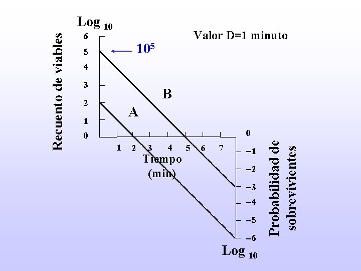 6 Valor D=1 minuto 105 5 4 3 B 2 A 1 0 0