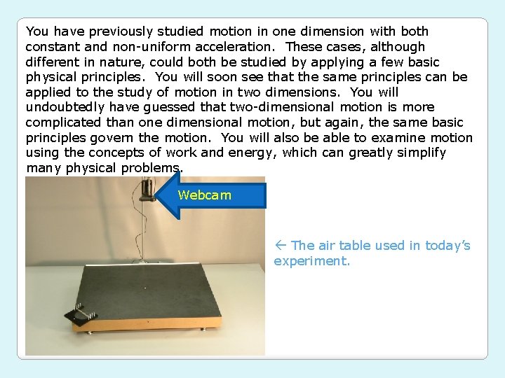 You have previously studied motion in one dimension with both constant and non-uniform acceleration.