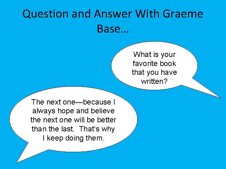 Question and Answer With Graeme Base… What is your favorite book that you have