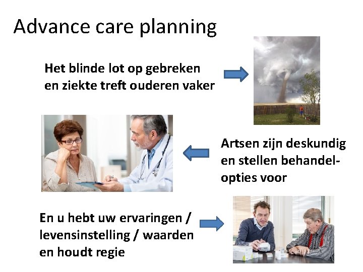 Advance care planning Het blinde lot op gebreken en ziekte treft ouderen vaker Artsen